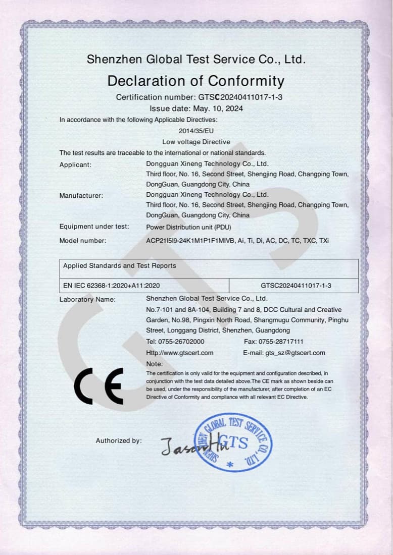 Yiestar CE — LVD certificate
