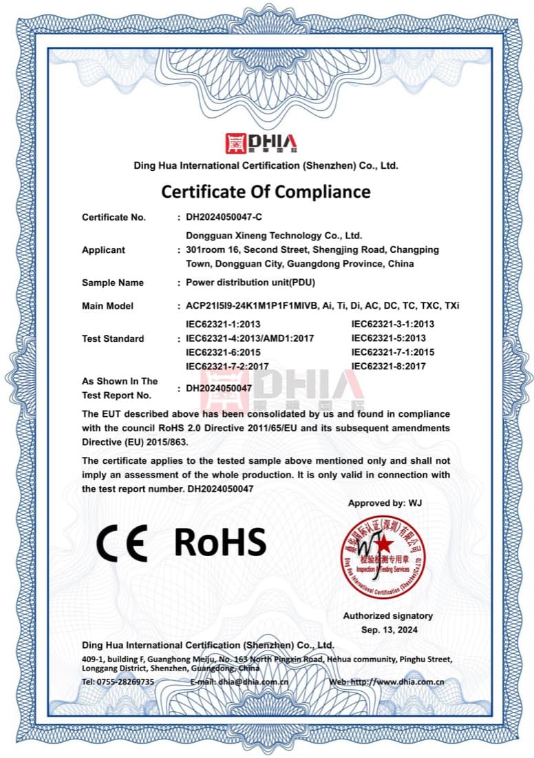 Yiestar RoHS certificate